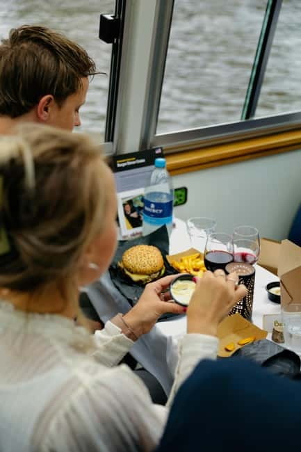 Amsterdam: Burger Cruise - Burgerbar & Canal Cruise - Weather, seating, and access details