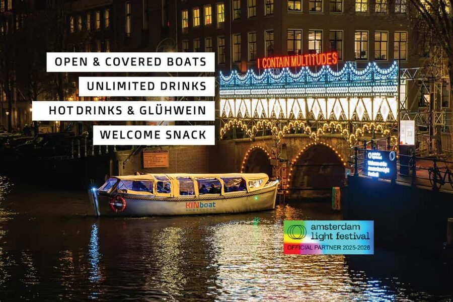 Amsterdam: Light Festival Canal Cruise w/Snack and Hot Drink - The canal route, stop by stop