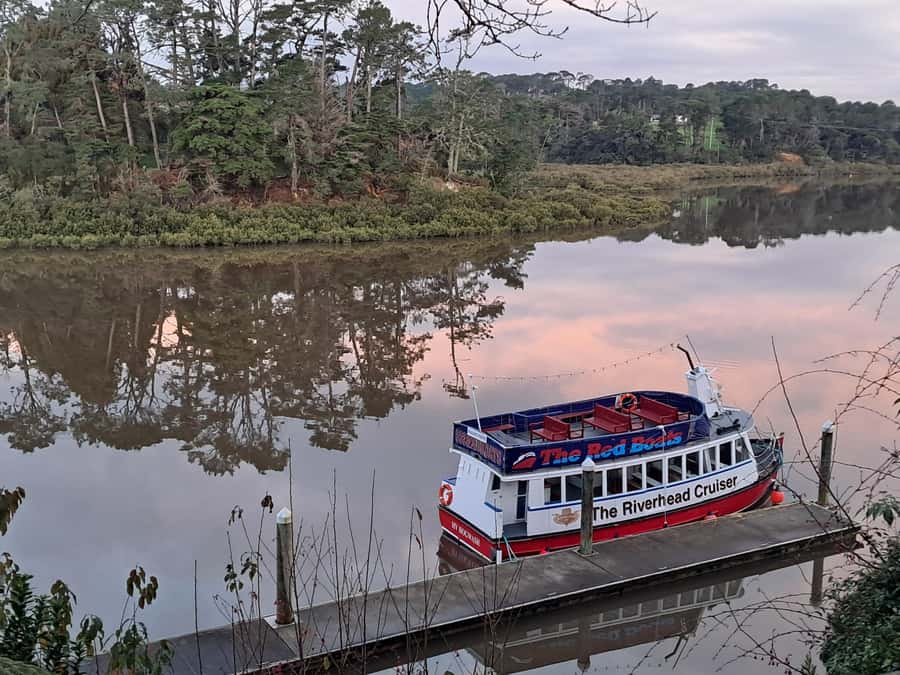 Auckland: Scenic Boat Cruise to the Riverhead Tavern - Chelsea Sugar Refinery, Kauri Point, and the changing shoreline