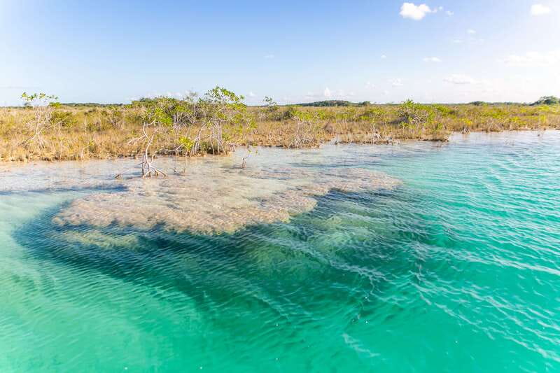 Bacalar: Private Boat Tour - Pirate Canal, Cenotes & Islands - Cruising through the central lagoon