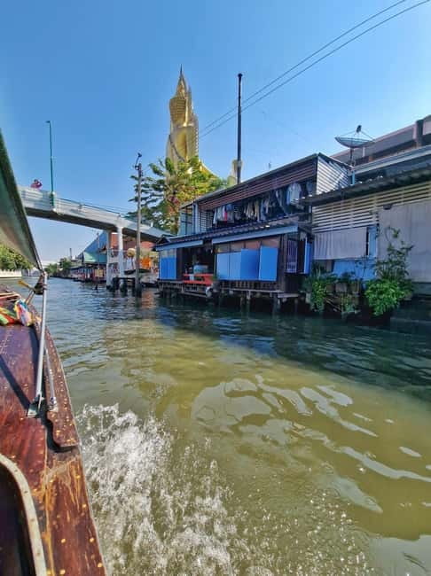 Bangkok Canals Hop-On Hop-Off Boat Tour - Wat Paknam and the giant white Buddha