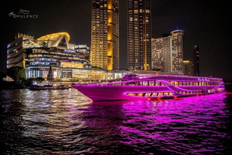 Bangkok: Opulence Luxury Chao Phraya Dinner Cruise - Dinner includes seafood, Thai dishes, and ice cream