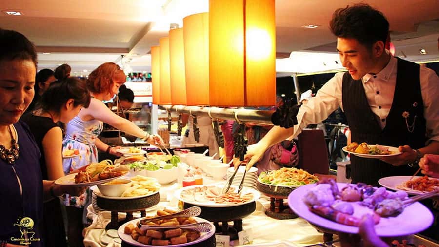 Bangkok: The Opulence Chao Phraya Lavish Dinner Cruise - Bangkok landmarks from the open deck