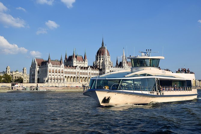Budapest Danube Cruise with Drink, Audio Guide, Margaret Island - Boarding the glass-enclosed boat