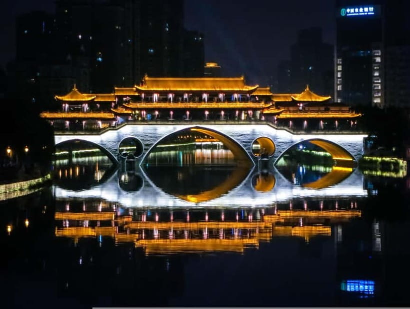 Chengdu: JinJiang River Night Cruise Tickets - Dongmen Wharf sets the mood before departure