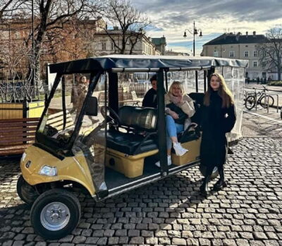 City Tour Cracow golf car plus Cruise on the Vistula River.
