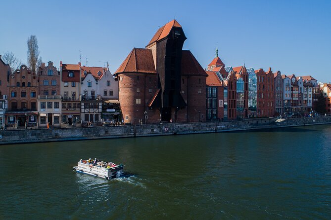 Cruises on the Motlawa River by a luxury catamaran - Gdańsk from the water side - A small catamaran instead of a crowded sightseeing boat