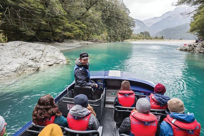 Dart River Jet Boat and Wilderness Experience - Jet boating the braided Dart River