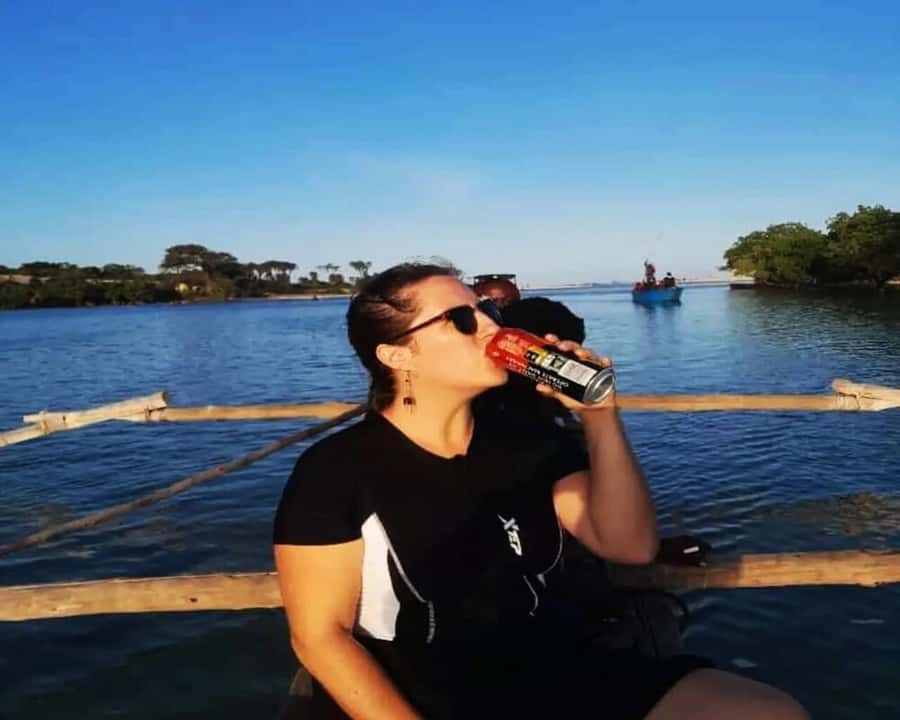 Diani: Sunset Cruise along Kongo River on Wooden Canoe boat - Boarding the traditional wooden canoe