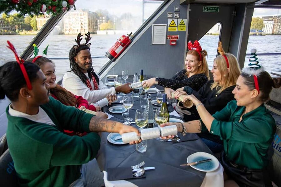 Festive London Christmas Day River Thames Lunch Cruise - The three-course Christmas lunch