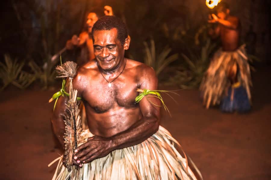 Fiji: Sunset River Cruise & Island Fire Dance Experience - Sunset, a bonfire, and string band music