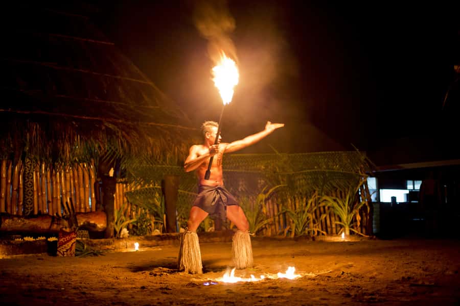 Fiji: Sunset River Cruise & Island Fire Dance Experience - A Bula welcome and kava ceremony