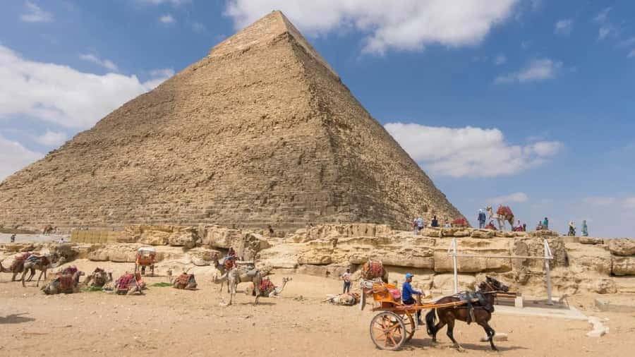 From Port said: Pyramids, Lunch Cruise, & Papyrus Institute - Menkaure and Khafre: shorter stops with a different feel