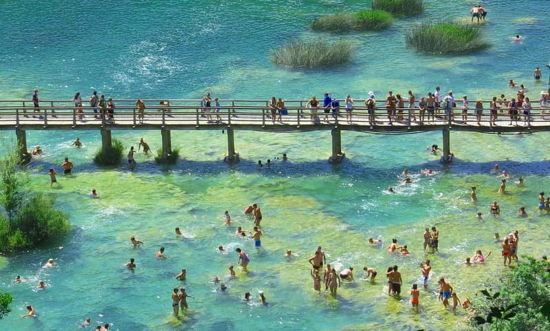 From Split: Krka Waterfalls with Riverboat Ride & swimm stop - Walking the trails and finding your own pace