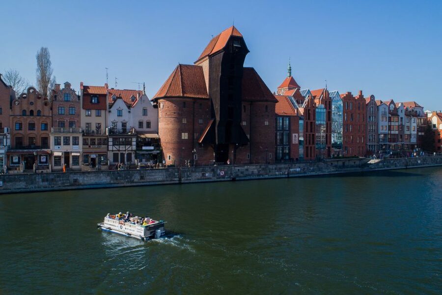 Gdańsk: Motlawa River Sightseeing Catamaran Cruise - Brabank and the changing riverfront