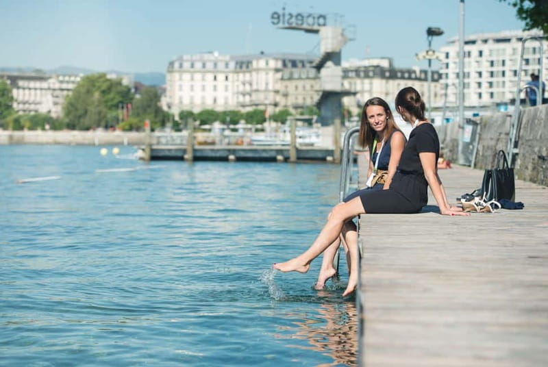 Geneva Walk & Cruise:The secrets of the Jet D'eau & apéritif - Halles de l’Île and the city’s changing waterfront