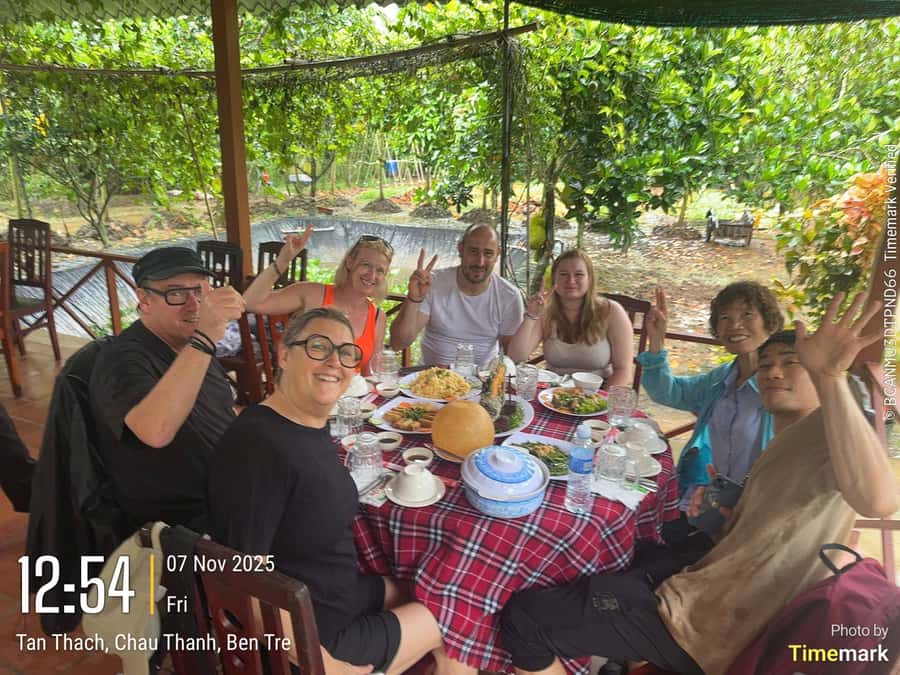 HCM: Authentic Mekong Delta - Boat, TukTuk, Khot Cake Making - Honey, fruit, and the working delta