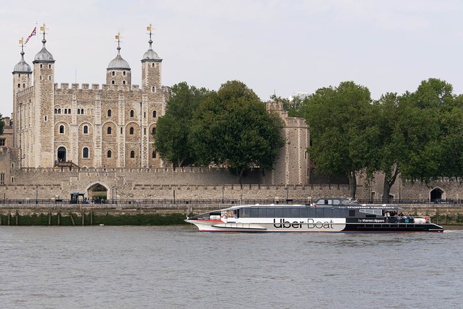 London: Uber Boat - Single Journey River Thames Cruise - Canary Wharf and Up at The O2