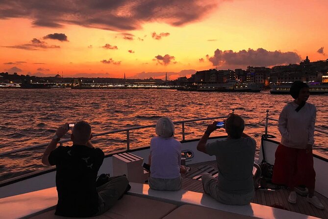 Luxury Sunset Yacht Cruise on the Bosphorus – Refresh & Relax - Ciragan Palace, Ortaköy, and the first bridge lights