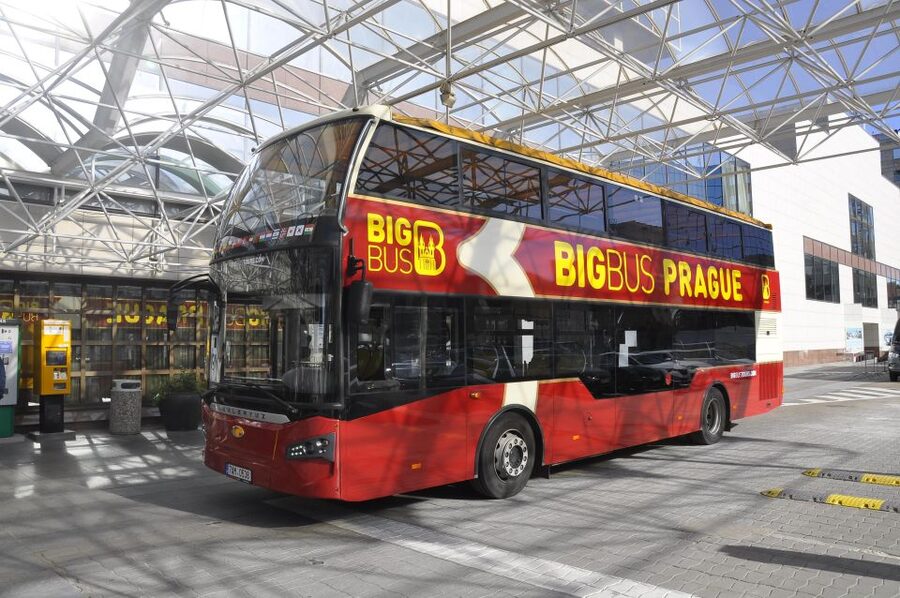 Prague: Big Bus Hop-on Hop-off, Castle Tour and River Cruise - Riding the green route through Old Town