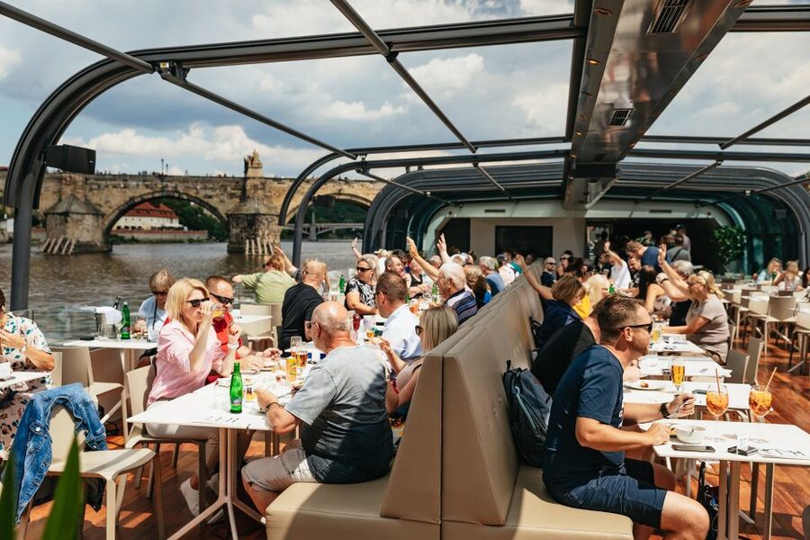 Prague: Vltava River Lunch Cruise in an Open-Top Glass Boat - Comfort, weather, and seating choices