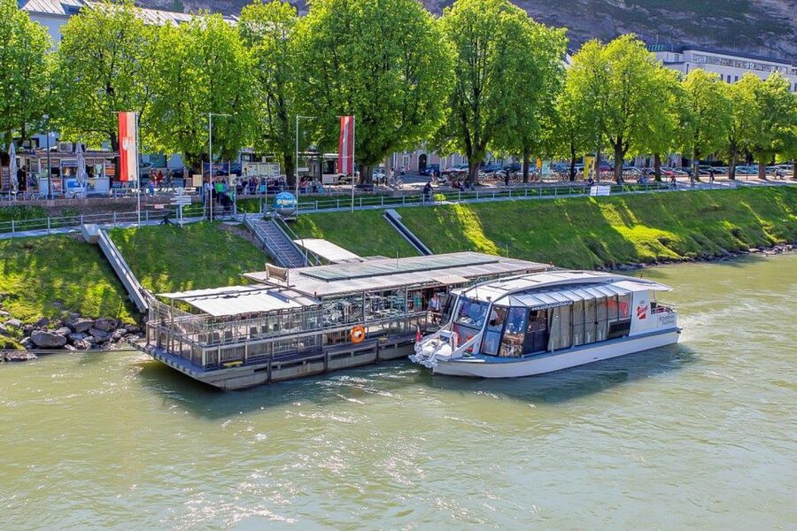 Salzburg: Boat Ride on the Salzach River - The old town skyline from the Salzach