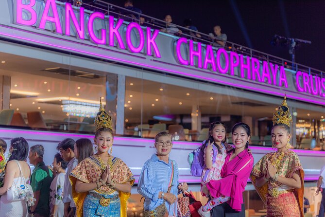 The Newest Luxury 5-Star Bangkok Chao Phraya Dinner Cruise - Bangkok at night from the Chao Phraya