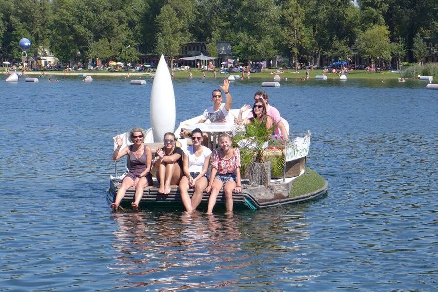 Vienna: Private Floating Island E-Boat Rental on Danube - A boat that works more like a private island